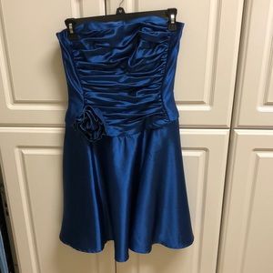 Strapless, blue, Jessica McClintock dress